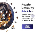 Jigfoxy Wooden Puzzle for Adults, Hatchling Dragon Wooden Jigsaw Puzzles for Adults, Unique Animal Shape Wood Cut Puzzles for Family Friend Puzzle Lovers(L-13.5 * 11.2in-257pcs)