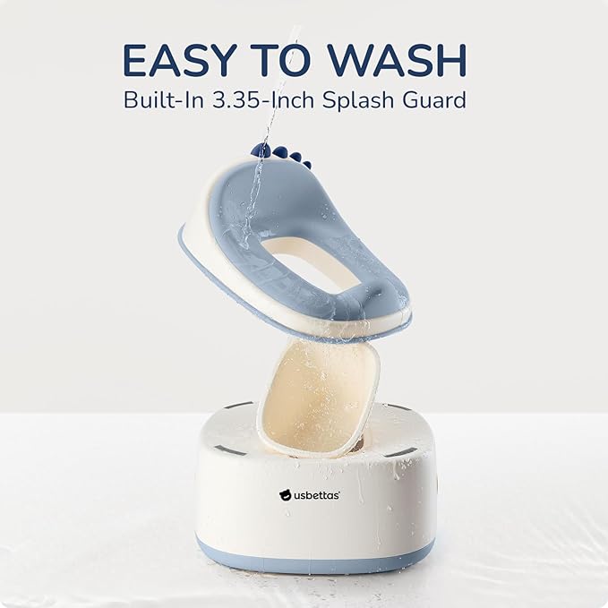 3 in 1 Potty Training Toilet, Dinosaur Toddler Potty Training Seat for Boys Girls with Comfortable Cushion, Easy-to-Clean and Anti-Slip Potty Training Step Stool for Toilet (Blue)