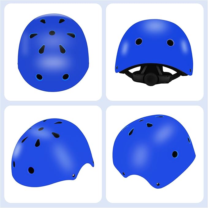 Color Gradient Adjustable Kids' Helmet with Knee & Elbow Pads Set | Multi-Sport Safety Gear for Boys & Girls Ages 5-14 | Skateboarding, Scooters, Roller & Inline Skating, Longboarding