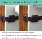 Child Safety Cabinet Locks for Baby Proof,Child Proof Safety Locks for Cabinets,Drawers,Cupboard,Oven,Fridge,8Packs Brown Locks,BAOWEIJD
