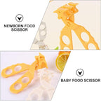 2PCS Baby Food Choppers Food Scissors Cutter Multifunctional Masher Chopper Crusher Food Cut Kids Safe Feeding Helper Home Kitchen Food Slicer Shears for Babies Toddlers (Yellow)
