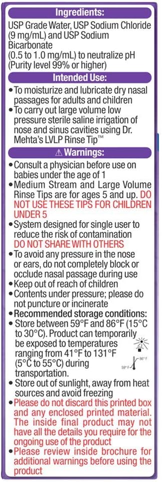 NeilMed NasaMist All in One Multi Purpose Saline Spray, 6.3 Fl Oz