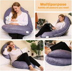 Chilling Home Pregnancy Pillows, C Shaped Full Body Pillow Maternity Pillow for Women 55 inch, Pregnancy Pillows for Sleeping Pregnant Must Have with Removable Cover