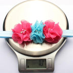 FZBNSRKO Baby Girls Floral Headbands Set,10 Pack Mixed Baby Chiffon Headbands Baby Girl Flower Headband Elastic Hairband for Newborn Toddler Hair Accessories(3 flowers)