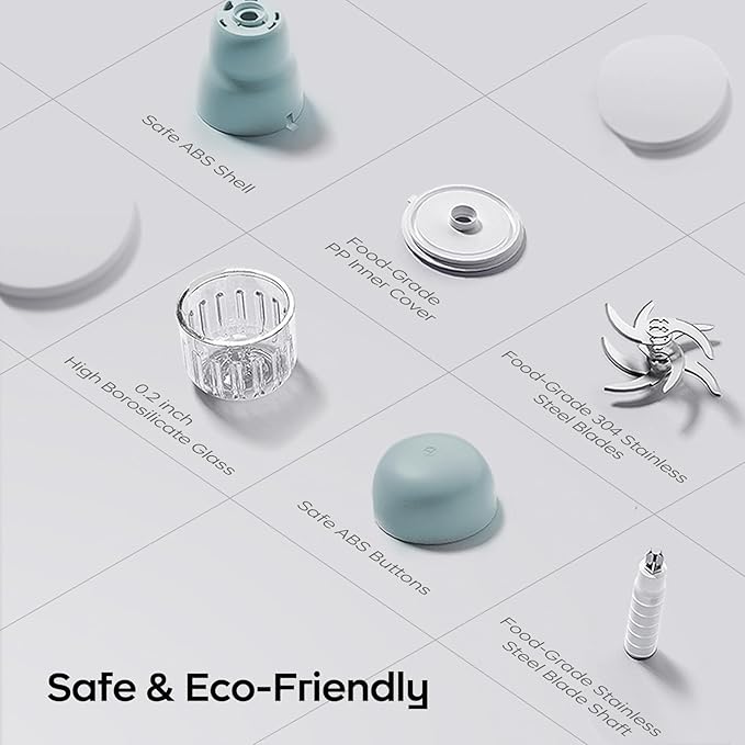 Bc Babycare Baby Food Maker-Glass Baby Puree blender for Fruit, Vegatable & Meat,Mini Food Processor for Potatoes, Grapes & Strawberries,Blue,10oz