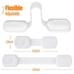 Goodv Child Safety Cabinet Locks - (10 Pack) Baby Proofing Latches to Drawer Door Fridge Oven Toilet Seat Kitchen Cupboard Appliance Trash Can with 3M Adhesive - Adjustable Strap No Drill No Tool