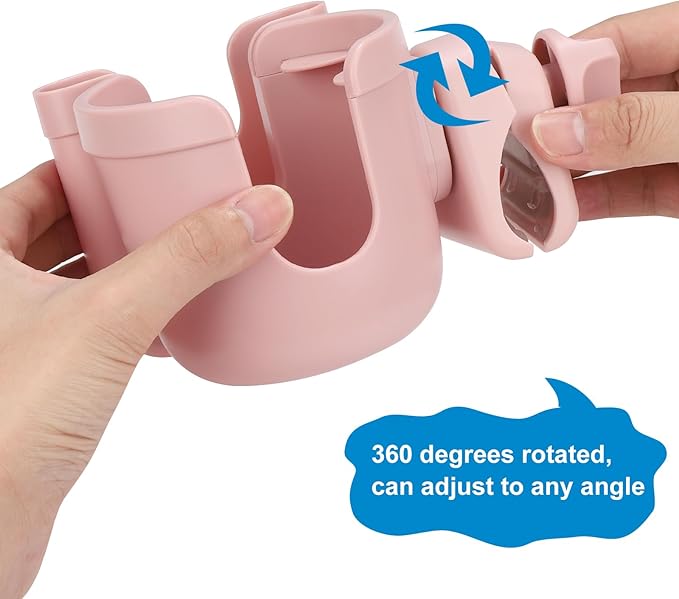 Accmor Stroller Cup Holder with Phone Holder, Bike Cup Holder, Universal Cup Holder for Uppababy Nuna Doona Strollers, 2-in-1 Cup Phone Holder for Stroller, Bike, Wheelchair, Walker, Scooter