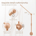Baby Crib Mobile Arm - Wooden Baby Mobile Crib Holder 31 inch for Mobile Hanging Baby Crib Attachment for Nursery Decor
