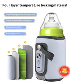 Bottle Warmer, Baby Milk Warmer with 5-Speed Temperature Control, Stable Constant Warming with LED Display, Requires Power Source, USB Powered with 18W Adapter, Suitable for Home and Travel