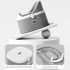 3 in 1 Toddler Potty Training Toilet Seat with Steps Ladder, Foldable Potty Train Chair Adapter for Toddlers Kids Boys Girls, Blue