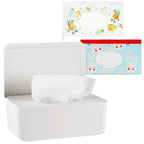 Diaper Wipes Dispenser Wipes Holder, Wipes Tissue Case Keeps Wipes Fresh Tissue Wipes Container with Lid (White)