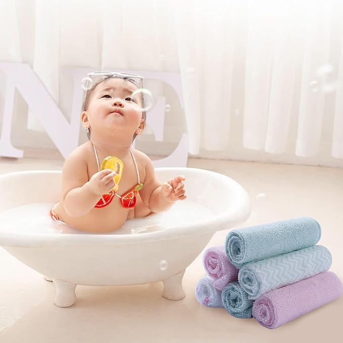 softan Baby Washcloths, 24Pack Baby Wash Cloths Extra Soft & Ultra Absorbent, Baby Towels and Washcloths Face Towel Unisex for Boys Girls Face & Body, Washclothes Gentle on Sensitive Skin, 9x9 Unicorn