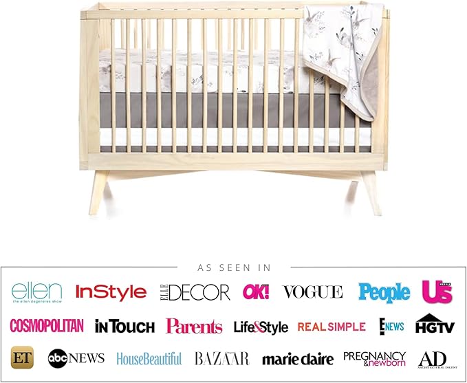 Oilo Crib Sheet, Breathable, Fitted, Turkish Cotton Jersey, 300 Thread Count, Machine Washable, Fits Standard Crib (28" x 52" x 6"), Toddler Bedding, Girl, Boy, & Neutral Design, Cottontail Bunny