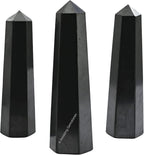 Amazing Gemstone Shungite Crystal Towers - Natural Healing Crystal Point Obelisk for Reiki Healing and Crystal Grid (3 Inch)