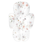 2 in 1 Infant Car Seat Insert, Car Seat Head Support Baby Girls Boys, Soft Newborn Carseat Insert Cushion, Perfect for Carseats, Strollers, Swings (White Flower)
