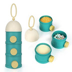 Accmor Formula Dispenser On The Go, 3 Layers Stackable Formula Container to Go, Non-Spill Portable Milk Powder Baby & Kids Snack Containerr, Green