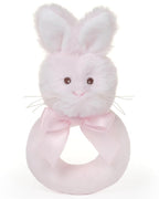 Bearington Baby Lil’ Bunny, 5.5 Inch Pink Soft Stuffed Easter Bunny Rattle, Baby Easter Gifts - Newborn Toy
