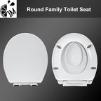 Round Toilet Seat with Toddler Seat Built In, 3X Slow Close FOR BOTH TODDLER & ADULT Seats, Potty Training Toilet Seat, No Wiggle and Easy to Install, Detachable Toddler Seat, White (2Pcs Pack)