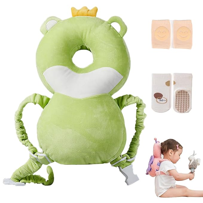 Baby Walker Head Protector Backpack Wear,Toddler Adjustable Baby Head Protection Backpack for Safety Baby Learning Walking Crawling (Dinosaurs)