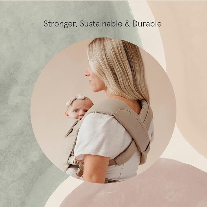 WildBird - Aerial Carrier - 7 to 45 lbs - for Moms, Dads & Caregivers - 100% Natural European Linen Fibers - Versatile & Adjustable - Small Size - Desert Lark Fabric
