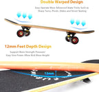 Easy_Way Complete Skateboards- Standard Skateboards for Beginners Kids Boys Girls Teenager- 31''x 8''Canadian Maple Cruiser Pro Skate Board, Skateboards