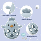 Baby Teething Toys Silicone Teethers - Babies Toys Chew Toys Food Grade Silicone for Sucking Needs, BPA Free for 0-6 6-12 Months(Blue Green)