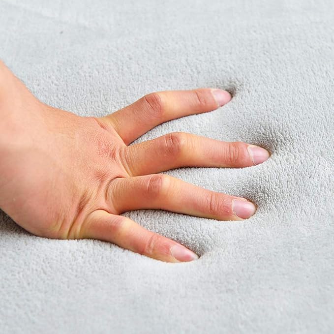 Loartee Coral Velvet Crawling Rug (6.0'x 6'8", Gray) for Toddler Children Play Area Rugs Yoga Mat Exercise Pads Carpet