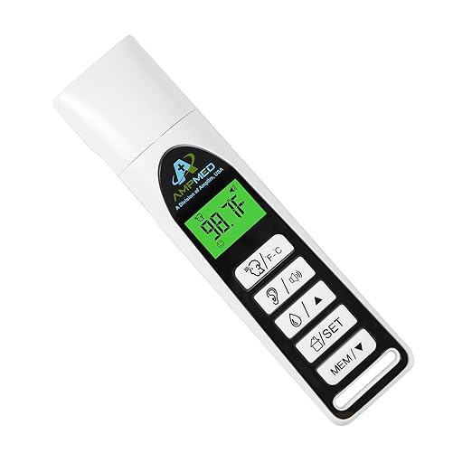 Amplim Baby Thermometer | 3-in-1 Accurate Infrared Thermometer for Ear, Forehead & Touchless, Fever Thermometer for Baby, Infants, Toddlers, Kids & Adults | White Base Stand & Clock