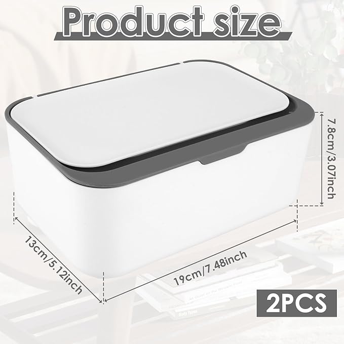 2Pack Wipes Box Dispenser Baby Wipe Container Wipe Dispenser For Bathroom Sealing Design Keeps Fresh Easy Open Dustproof Wet Tissue For Home