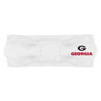 Creative Knitwear Georgia Bulldogs Infant Girls White Solid Hair Knot Headband Embroidered Logo - Size Newborn - 4T