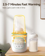 LAREX Bottle Warmer, Fast Baby Bottle Warmer for Breastmilk and Formula, with Timer and Accurate Temp Control, 8-in-1 Baby Milk Warmer BPA Free with Digital Display, Bottle Warmers for All Bottles