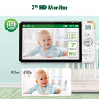 LeapFrog 2-Camera Color Night Vision Video Baby Monitor with 7" HD 720p Display, Split Screen, 360 Pan & Tilt, 8X Zoom, Night Light, Humidity & Temperature Sensor, Up to 1000ft Long Range: LF920-2HD