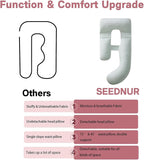 Pregnancy Pillow for Sleeping, Full Body Maternity Pillow with Removable Cover, Detachable U-Shape Pregnancy Body Pillow Support for Head, Back, Neck, Legs, HIPS, Belly for Side Sleeper, Green