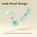 YOHKOH Glass Breast Milk Storage Bottles - 100% Leak-Proof, BPA-Free Breastmilk Storage Containers, Freezer & Dishwasher Safe, Ideal for Nursing Mothers (Blue, 5.4oz (Pack of 6))
