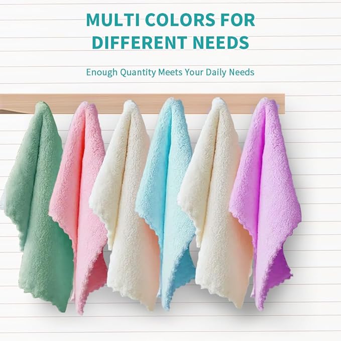 20 Pack 10x10 Inches Microfiber Coral Fleece Baby Washcloths,Extra Absorbent,Soft Wash Clothes,Bath Face Towel for Newborn,Infant and Toddlers (Muticolor)