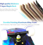 Easy_Way Complete Skateboards- Standard Skateboards for Beginners Kids Boys Girls Teenager- 31''x 8''Canadian Maple Cruiser Pro Skate Board, Skateboards