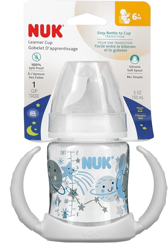 NUK Learner Cup, 5 oz, 1 Pack, 6+ Months – BPA Free, Spill Proof Sippy Cup