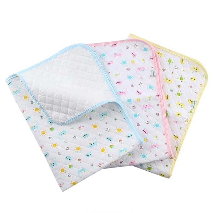 MBJERRY Waterproof Changing Pads Portable - Breathable Leak Proof Mattress Pad Protector Baby Changing Mat for Toddler, Kids Pack of 3 (S (17.7 x 13.7 Inch))