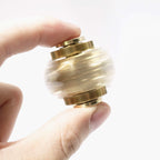 Fidget Cube Spinner, Linkage 4 Gears Figity Spin Finger Games, Metal Brass with Super Smooth Bearings, Durable Mechanics Romoveable, Small Premium Figit Toy - Gold
