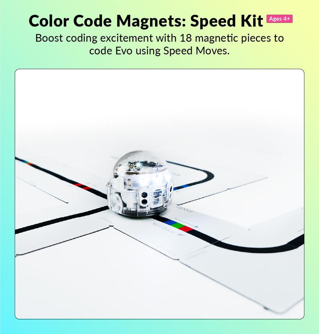 Color Code Magnets Speed Kit: Interactive Coding Learning Tool for Kids Ages 3+, Enhances Logic & Problem-Solving Skills, 18 Tiles, Evo & Color Codes Magnets Base Kit Required Not Included