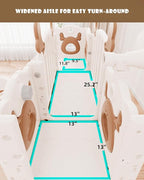 XJD 13 in 1 Toddler Slide Set, Kids Slide for Toddlers Age 1+, New Upgrade with Golf Set, Basketball Hoop, Drawing Board for Indoor Outdoor Playset,Toddler Playground (Brown)