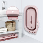 Beberoad Love Collapsible Baby Bathtub for Newborn to Toddler – Portable & Adjustable Infant Tub with Non-Slip Design, Space-Saving Bathtub for Travel & Home Use (Pink)