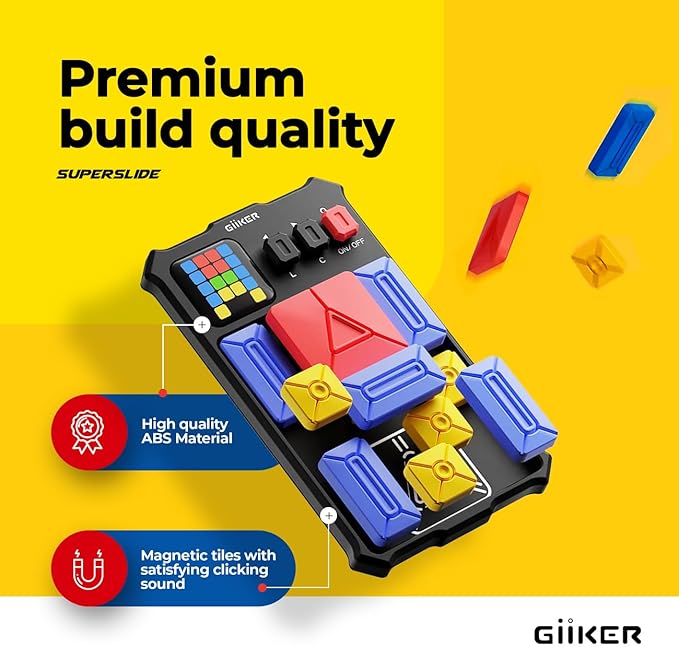 GiiKER Super Slide Puzzle Games, Original 500+ Challenges Brain Teaser Puzzle, Toys for Kids Teens, Travel Games Birthday Gifts Stocking Stuffers for Boys Girls, Activities for Road Trips