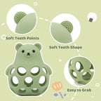 Baby High Chair Suction Toys Teething Chew - Baby Table Toys, Teething Toys Silicone Teethers, Food Grade Silicon for 6 12 18 Months (Green Blue)