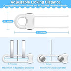 Modacraft 15Pcs Cabinet Locks Baby Proofing | U Shaped Adjustable Child Safety Cabinet Lock | Child Proof Baby Lock for Cabinets Closet | Easy to Use For Knob Handle in Kitchen Bathroom