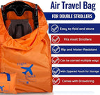 Alnoor USA Gate Check Bag for Single & Double Stroller Travel Bag for Air Plane | Extra Large & Ultra Durable - Includes Padded Shoulder Straps for Comfort & Durability With Pouch – Bonus E-Book