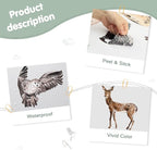 Large Woodland Animal Creature Wall Decals Peel and Stick Vinyl 52in Forest Pine Tree Animal Wall Decals Watercolor Jungle Safari Animal Wall Stickers Decor for Nursery Kids Room Toddler Baby Bedroom