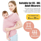 Acrabros Baby Wrap Carrier,Hands Free Baby Carrier Sling,Lightweight,Breathable,Softness,Perfect for Newborn Infants and Babies Shower Gift,Pink