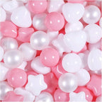 GOGOSO Pink Ball Pit Balls with Star Bals Heart Balls 100 - Crushproof Plasticballs for Babies Toddlers Kids Children for 1 2 3 4 5 Years Old,5 Colors,2.15inches
