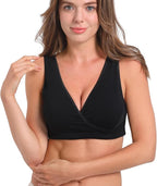 SUIEK 4 Pack Nursing Sleep Bra Maternity Bralette Cotton Breastfeeding Bras